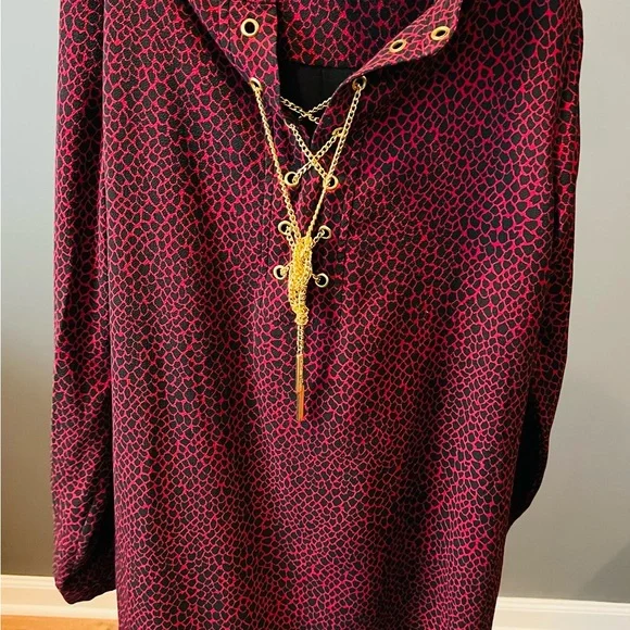 open lace back dress Animal-Print Plisse Long-Sleeve Dress, Regular & Petite